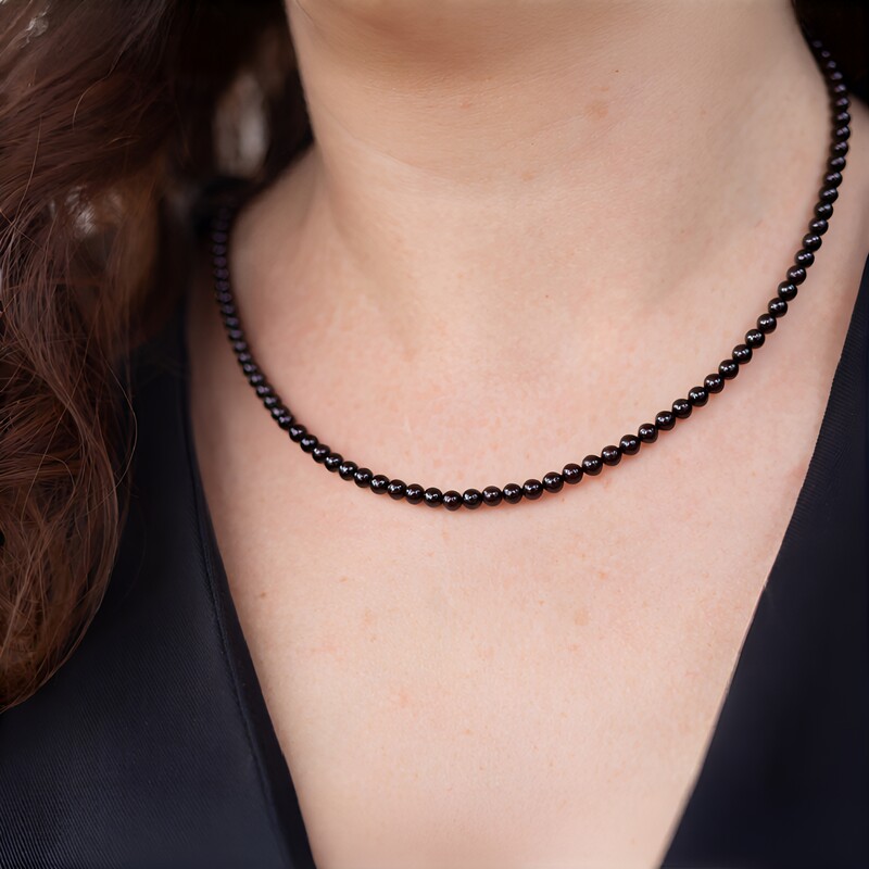 Collier en argent et Rhodolite du Rajasthan