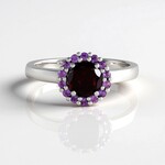 Anello in argento con Rodolite Lampone