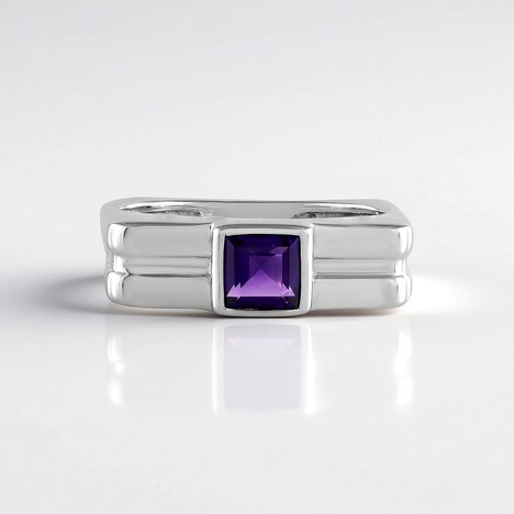 Anello in argento con Ametista Zambiana (de Melo Essence)