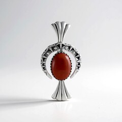 Ciondolo in argento con Diaspro Rosso 