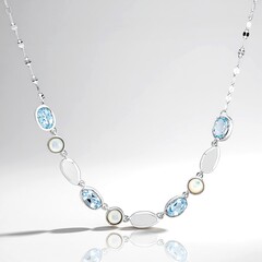 Collana in argento con Topazio Blu Cielo