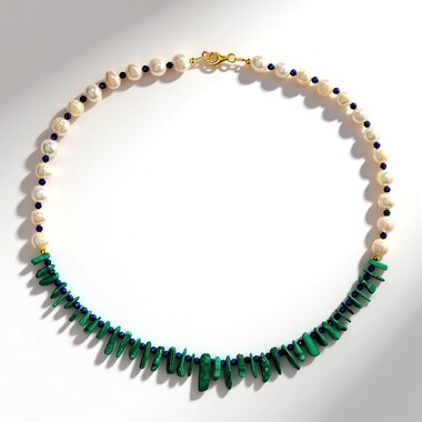 Collar en plata con Malaquita (Riya)
