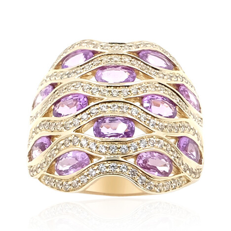 Purpurfarbener Ceylon-Saphir-Goldring