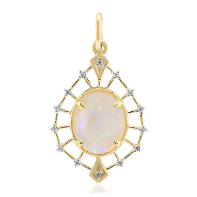 9K Brazilian White Opal Gold Pendant