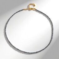 Silberfarbener Diamant-Silberhalskette