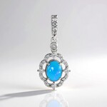 Ciondolo in argento con Opale Blu dell'Etiopia