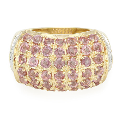 Nicht erhitzter Padparadscha-Saphir-Goldring (AMAYANI)