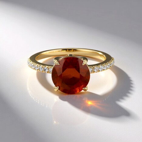 Bague en or et Grenat Hessonite