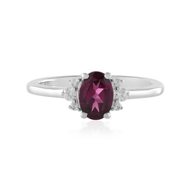 Magenta-Granat-Silberring