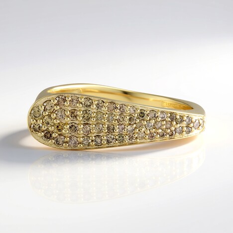 Anello in oro con Diamante Champagne I3 (de Melo Gold)