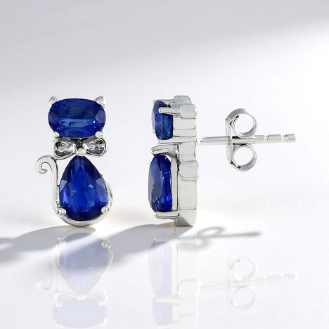 Orecchini in argento con Cianite del Nepal