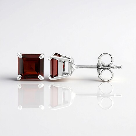 Boucles d'oreilles en argent et Grenat du Mozambique