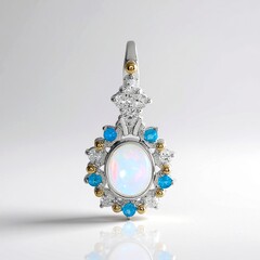 Ciondolo in argento con Opale di Welo (Granulieren)