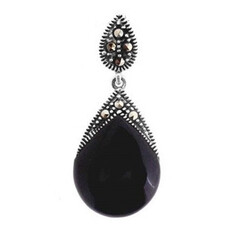 Pendentif en argent et Agate noire