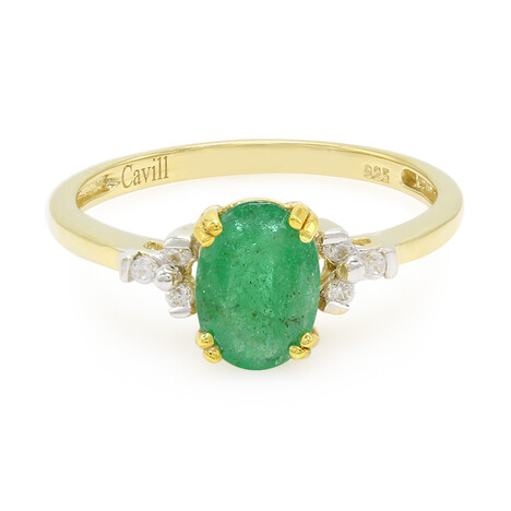 Zilveren ring met een Bahia-smaragd