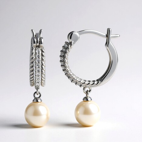 Orecchini in argento con Perla d'Acqua Dolce Bianca