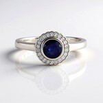 Anello in argento con Zaffiro Blu del Madagascar