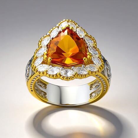 Bague en argent et Citrine (Gems en Vogue)