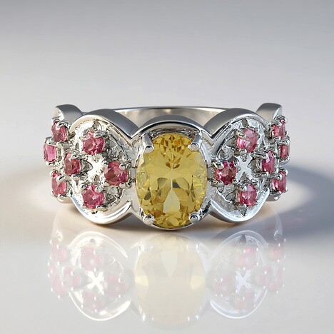Bague en argent et Béryl jaune