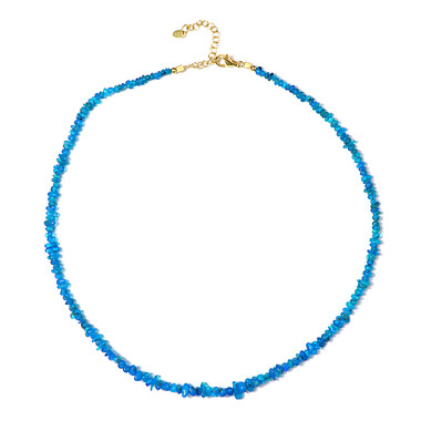 Collier en argent et Opale bleu néon