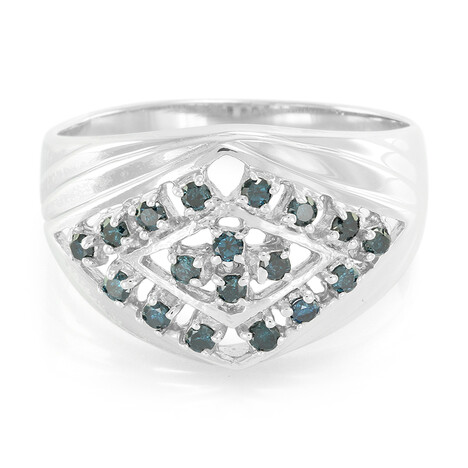 Fancy Diamond Silver Ring