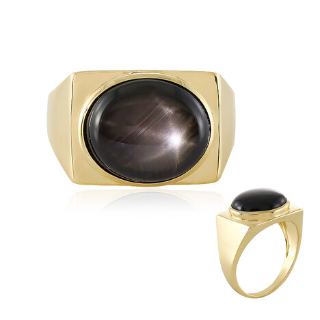 Anello in oro con Zaffiro Stellato Nero