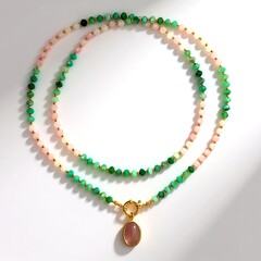 Collier en argent et Quartz rose (Riya)
