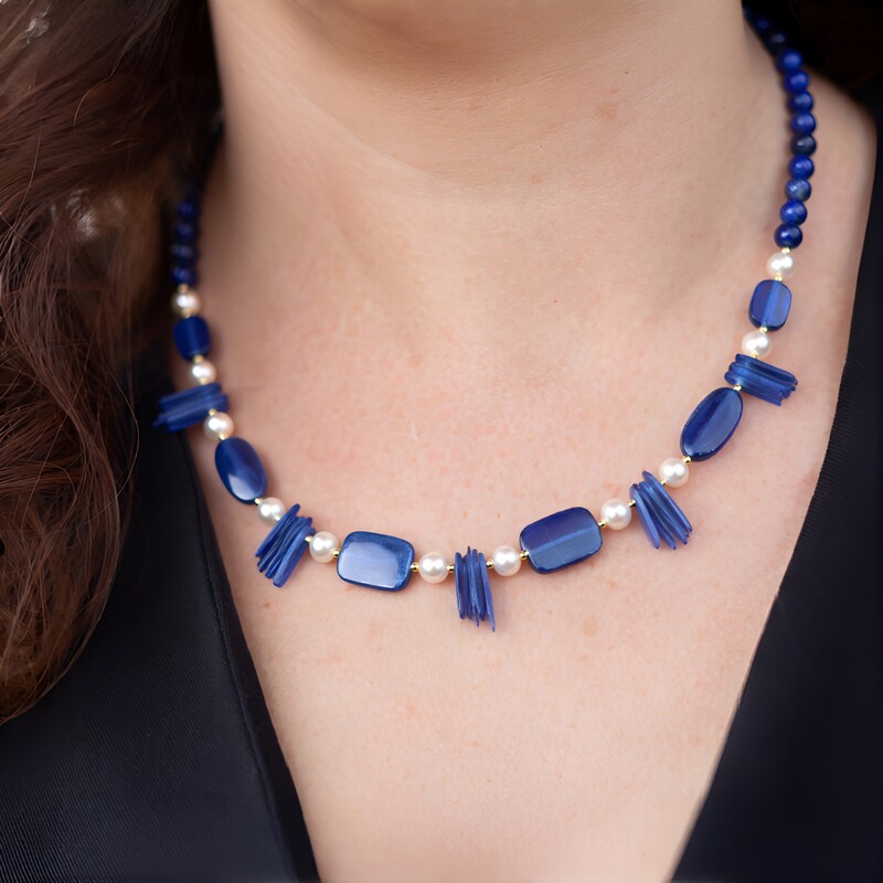 Collar en plata con Cianita de Nepal