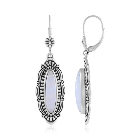 Pendientes en plata con Ágata de lazo azul (Desert Chic)