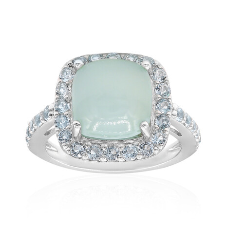 Seafoam Chalcedony Silver Ring