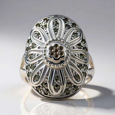 Bague en argent et Diamant rose de France SI1 d'Argyle  (Annette classic)