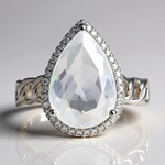 Anello in oro con Pietra di Luna Arcobaleno (CIRARI)