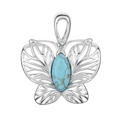 Zilveren hanger met een turkoois (dagen)