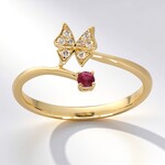 Anello in oro con Rubino Mozambico AAA (CIRARI)
