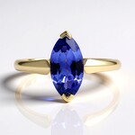 Gouden ring met een AAA tanzaniet (CIRARI)