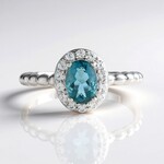 Anello in argento con Fluorite Blu Caraibico