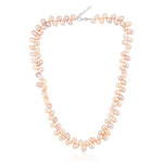 Zilveren halsketting met Oranje zoetwater kweekparels