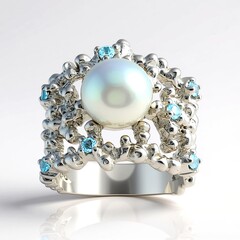Anello in argento con Perla d'Acqua Dolce Argentata (TPC)
