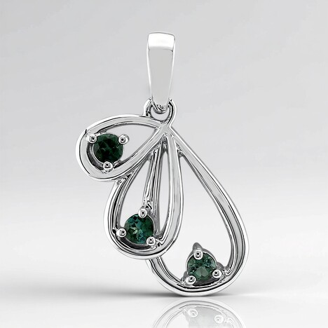 Pendentif en argent et Tourmaline verte du Brésil