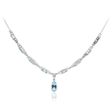 Collana in argento con Topazio Blu Cielo