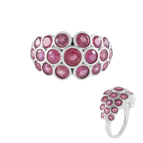 Pinkfarbener Madagaskar-Saphir-Silberring (de Melo Essence)