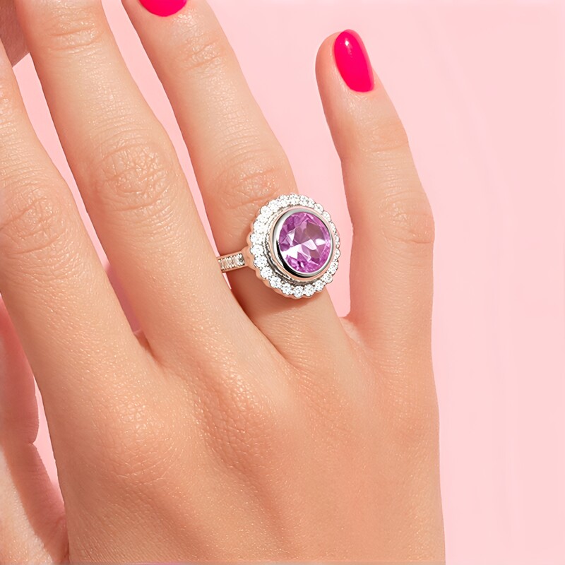 Anello in argento con Ametista Rose de France