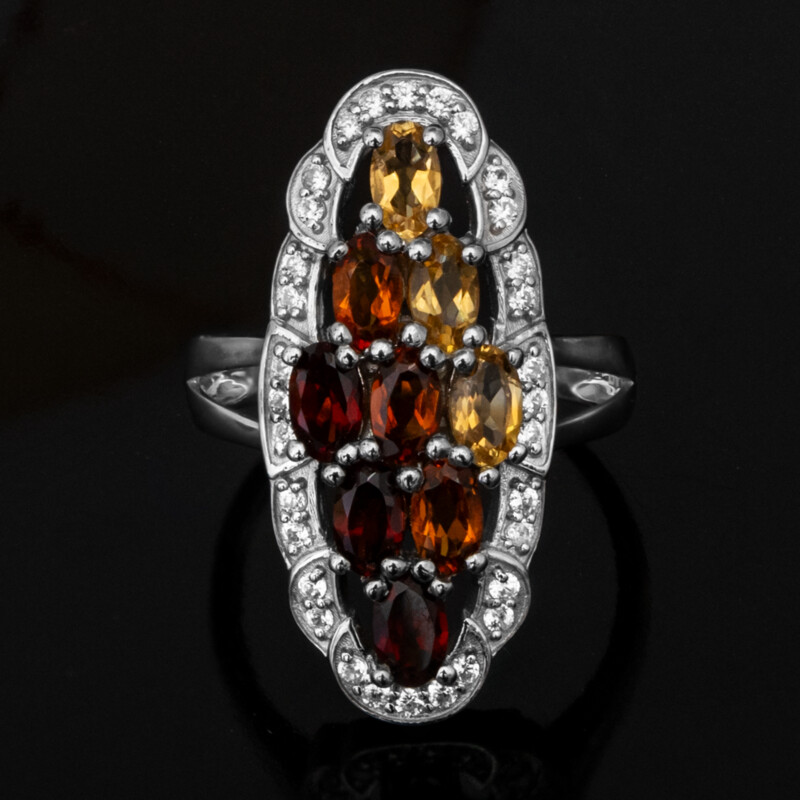 Bague en argent et Grenat du Mozambique