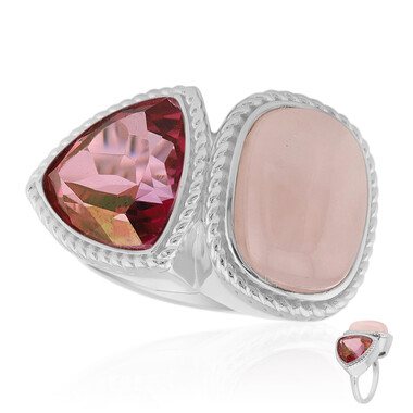 Anello in argento con Quarzo Rosa (MONOSONO COLLECTION)
