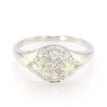 Anello placcato in platino con Tormalina Cuprian