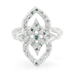 Bague en argent et Diamant fantaisie