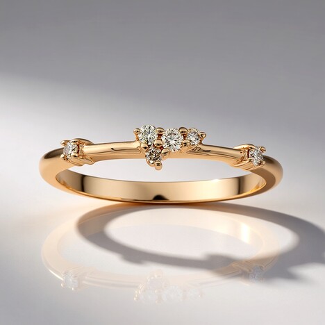 Anello in oro con Diamante Rose de France SI1 di Argyle (Annette)