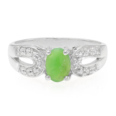 Anello in argento con Crisoprasio Imperiale