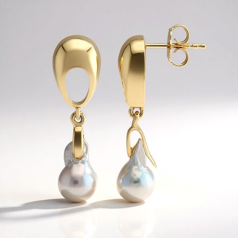 Orecchini in argento con Perla Akoya Blu Platino (TPC)
