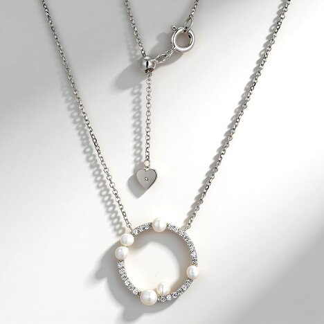 Collier en argent et Perle blanche de culture d'eau douce